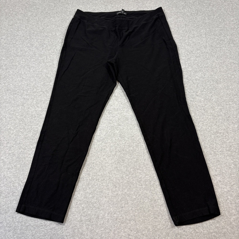 EILEEN FISHER System Crepe Stretch Pants Womens Sz M Black Washable